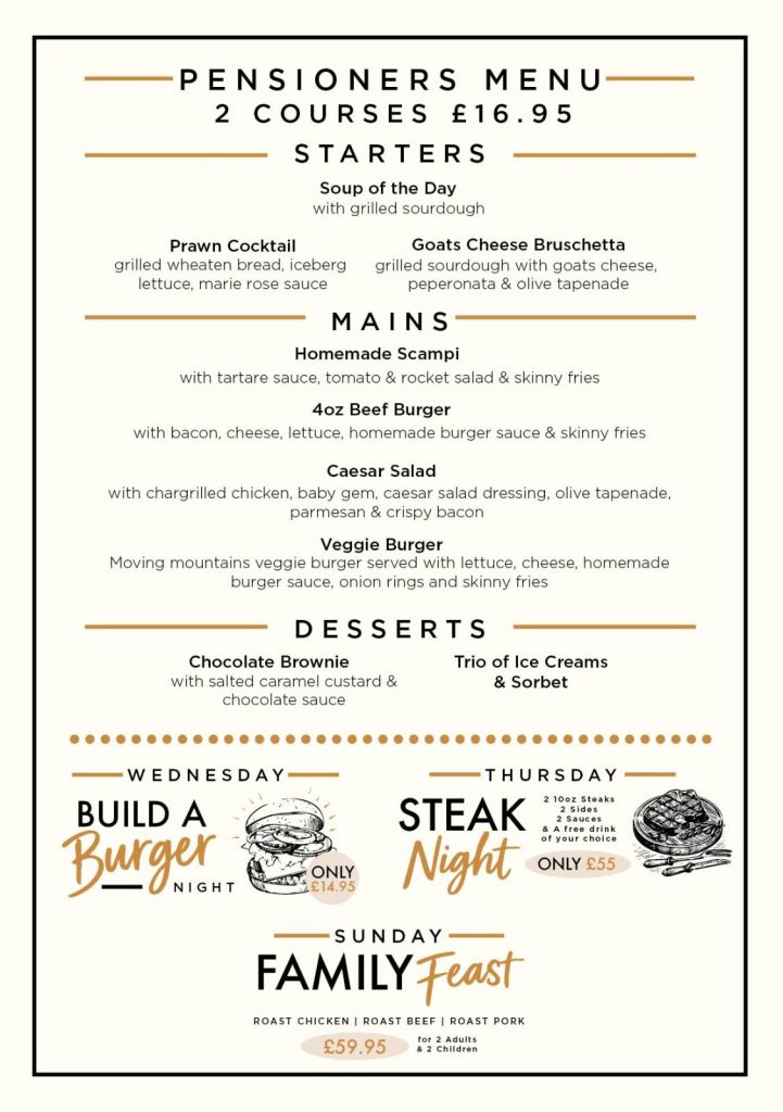 Pensioners Menu